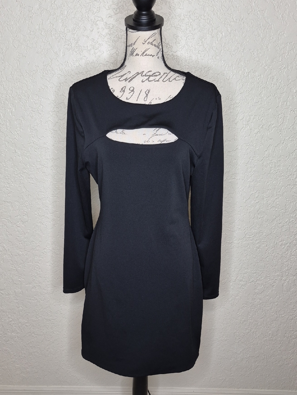 Planet Gold Dress with Cutout Black Size XL